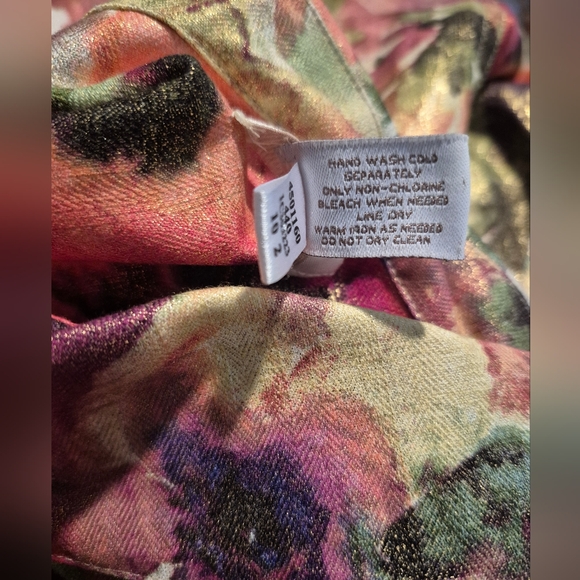 Chico's Floral Watercolor Atalia Shimmer Jacket Size 2 (Chico's 2)/L NWOT *Mint - Picture 9 of 12